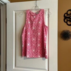 Vibrant Pink Patterned Sleeveless Blouse